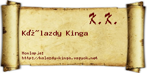 Kálazdy Kinga névjegykártya